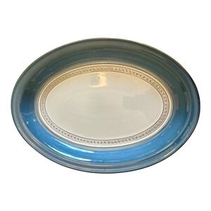 Denby Langley‎ Castile 12-1/2" Oval Serving Platter Discontinued Stoneware Blue